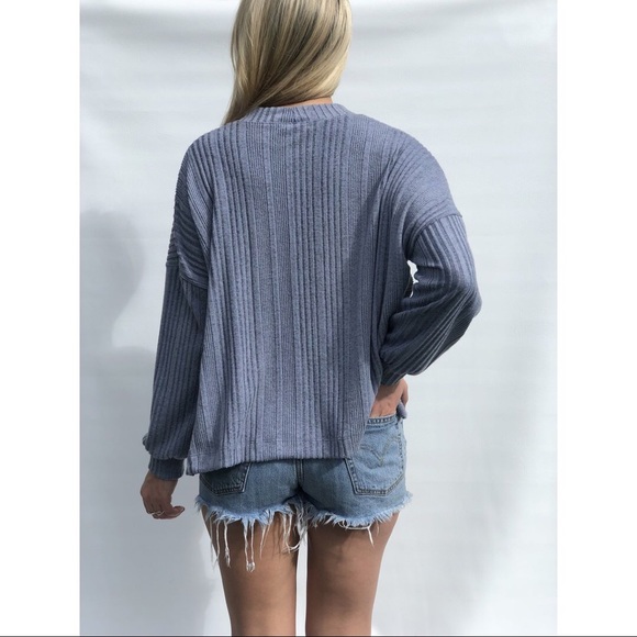 Light Blue Button Up Cardigan 2 in 1 Sweater - Picture 4 of 5